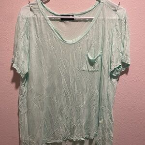 H&M Light Green Sheer Blouse